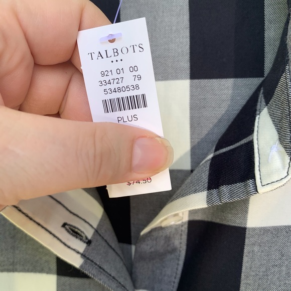 NWT Talbots Cute Black & Cream Buffalo Plaid Check - Picture 4 of 6